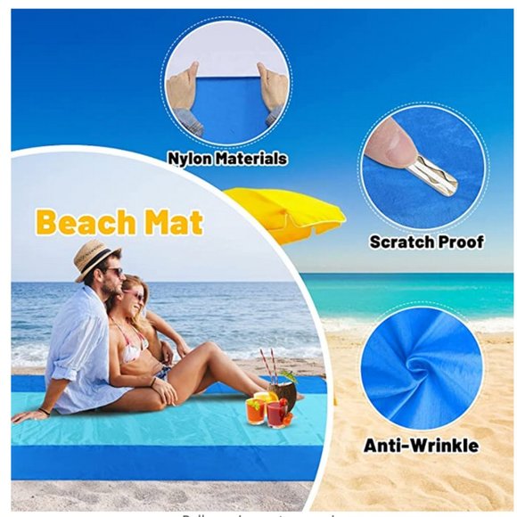 Beach Blanket Waterproof Sandproof Oversized 120.08"L x 110.24"W - Picture 3 of 6